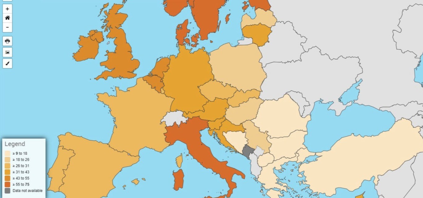 Procentul firmelor care foloses serviciile de cloud computing in Europa